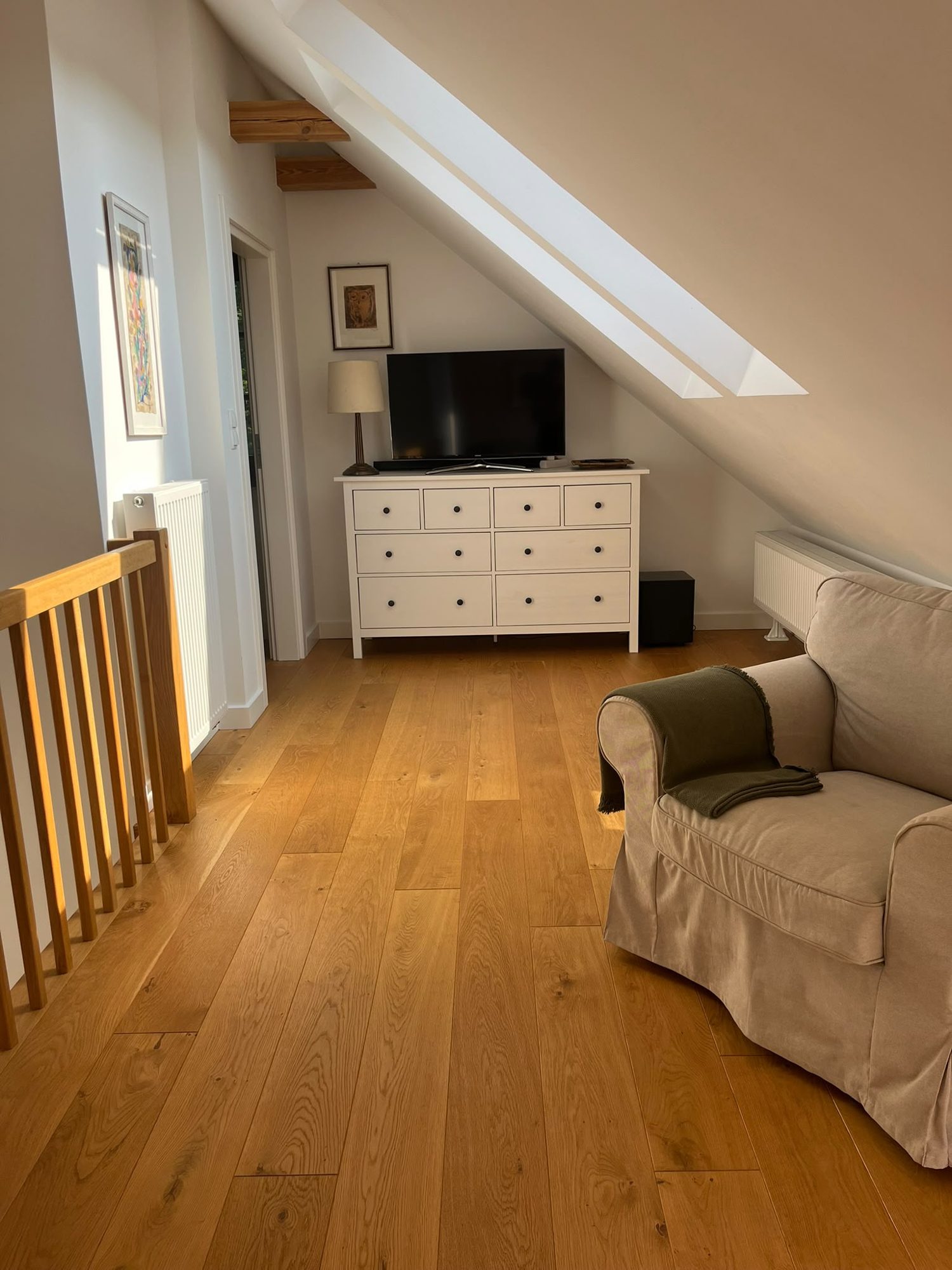 Chest of drawers under the sloping roof