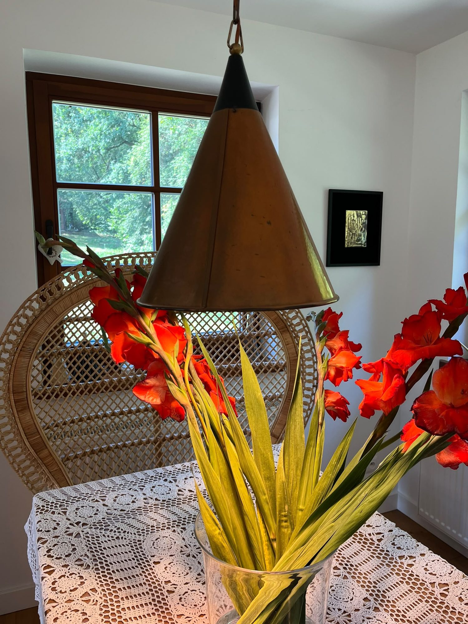 Dining table with fresh flowers