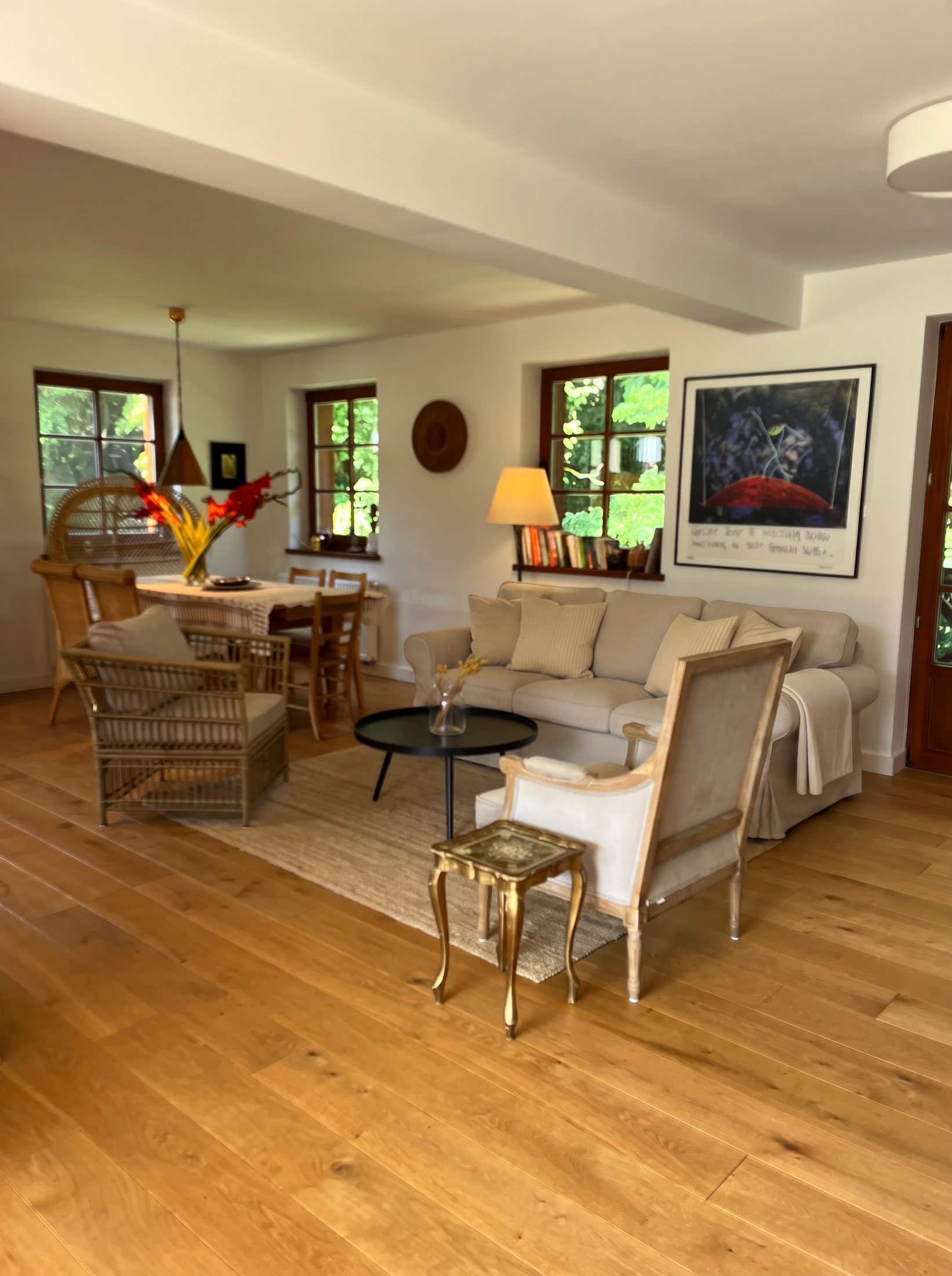 Living room with fireplace