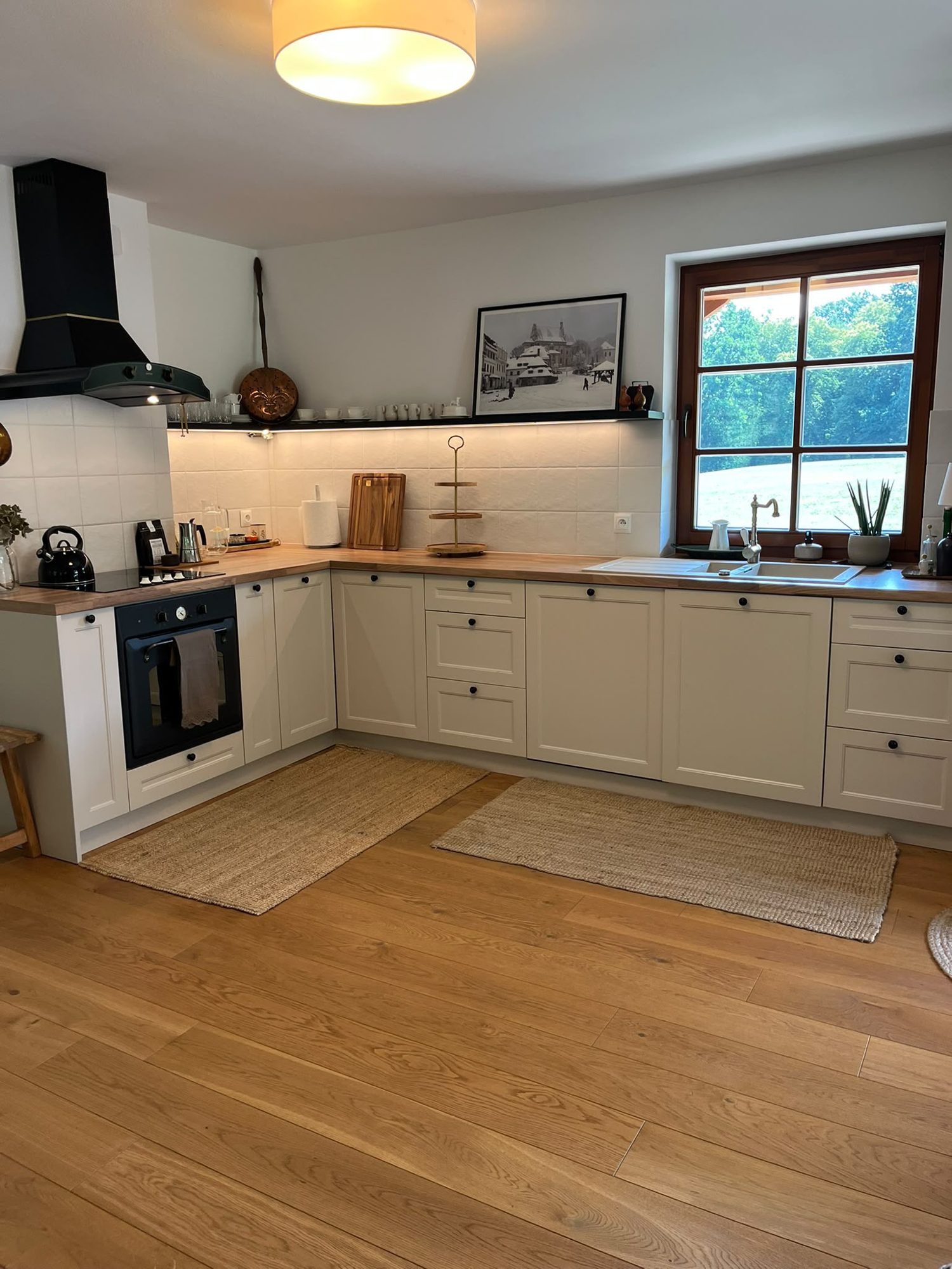 Kitchen with meadow view